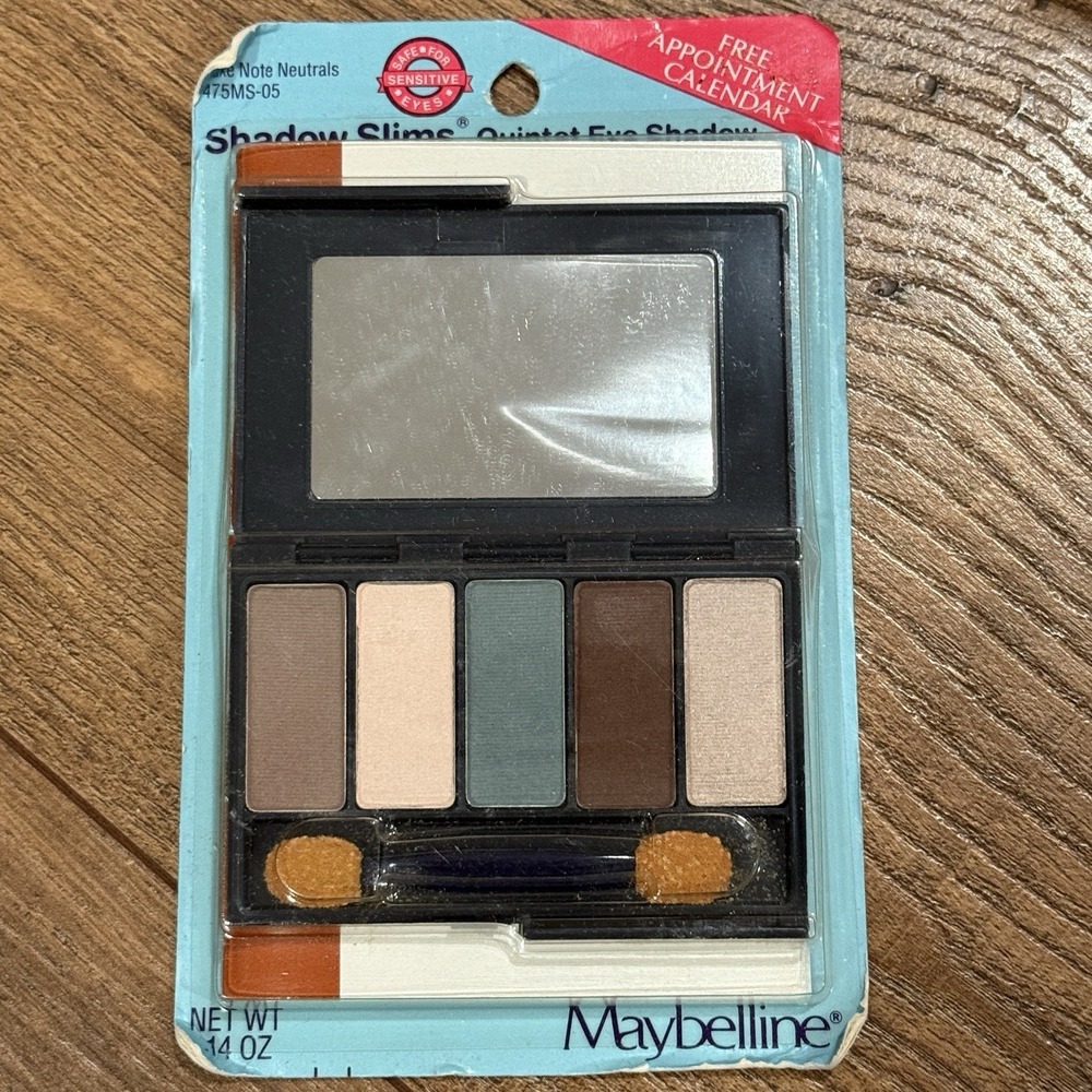NEW Vtg Maybelline  Shadow Slims Quintet Eye Shadow Palette Take Note Neutrals